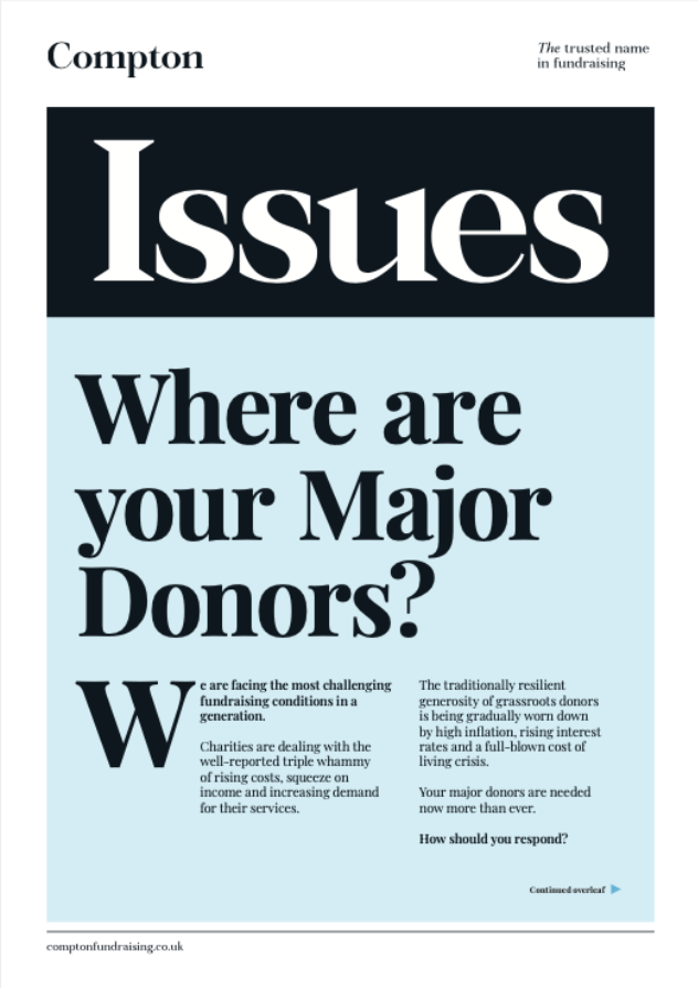 Cover Issues Paper. Where are your Major Donors?